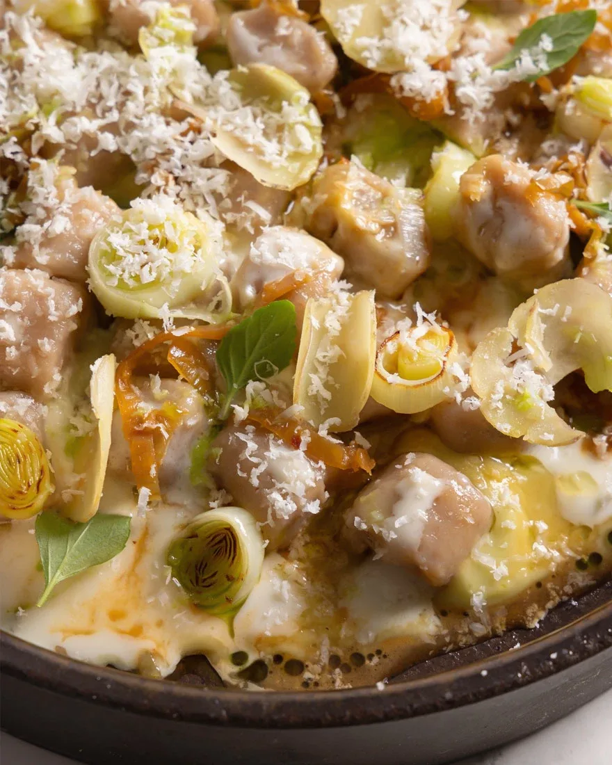 GNOCCHI DI CASTAGNE PORRI E CASTELMAGNO