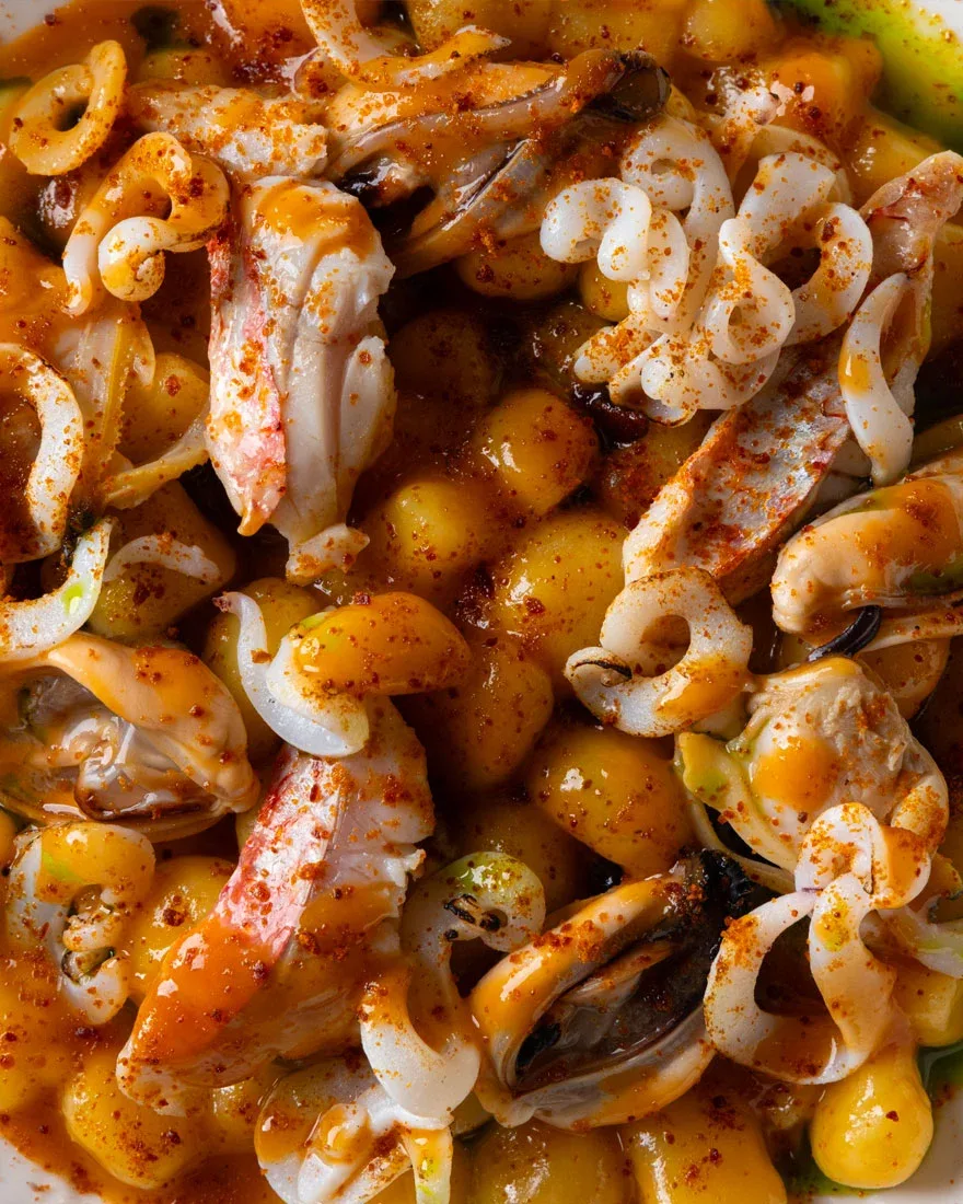 Triglie, cozze e calamari