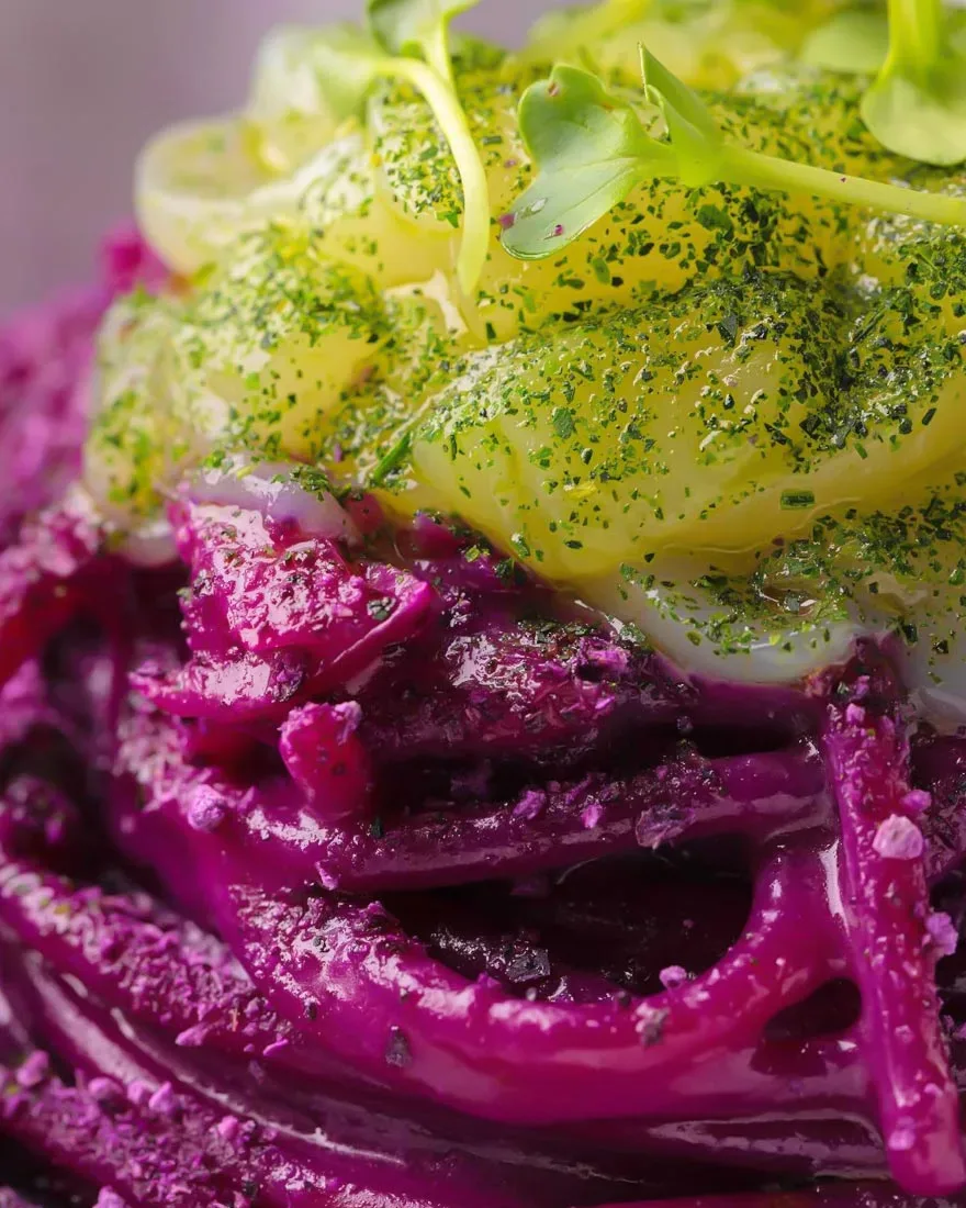 spaghettone viola e capesante